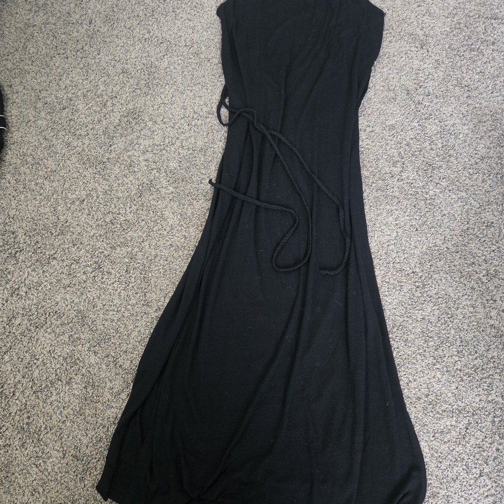 Mossimo Supply Co. Black Sleeveless Maxi Dress with Waist Tie